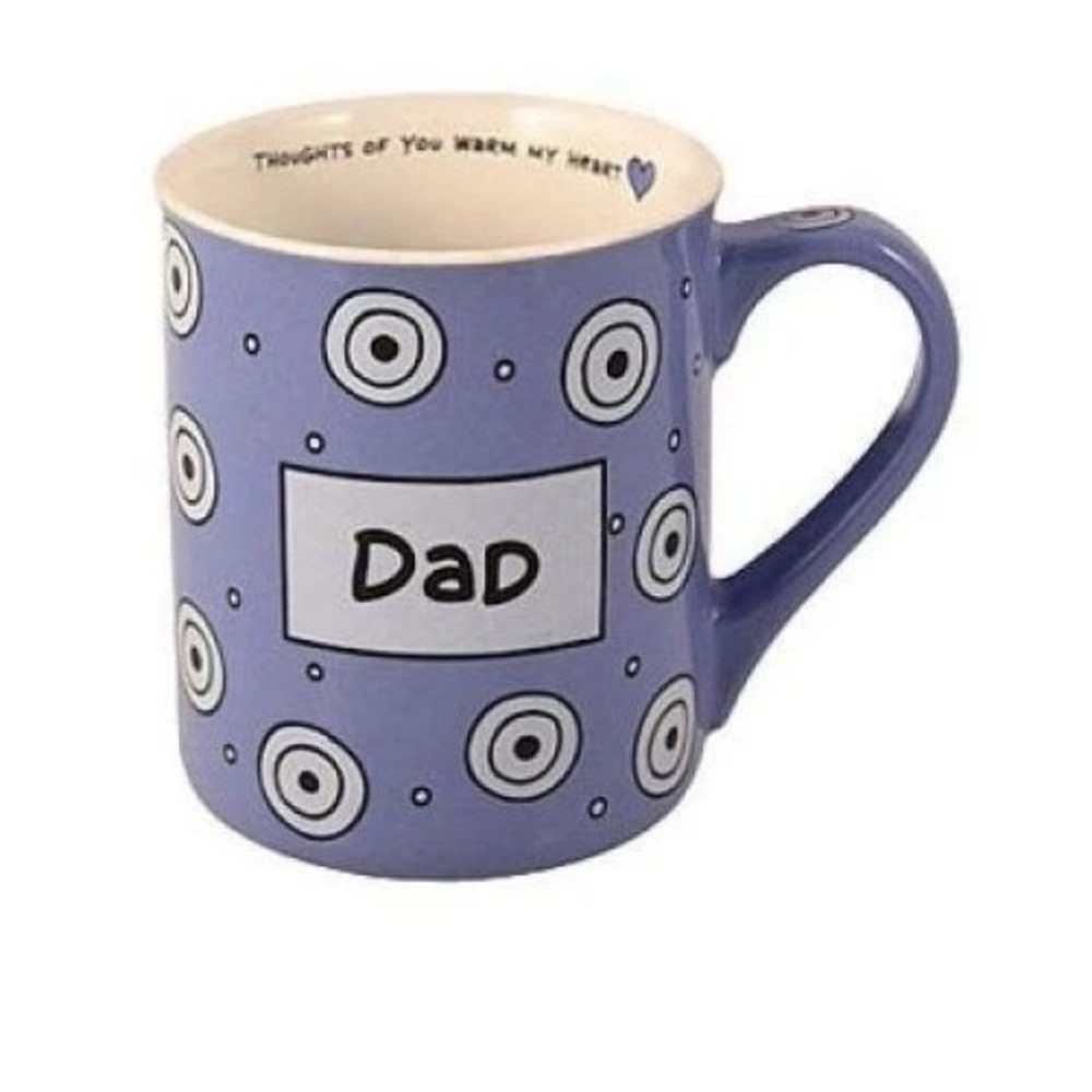 Blue and White Geometric Dad Mug